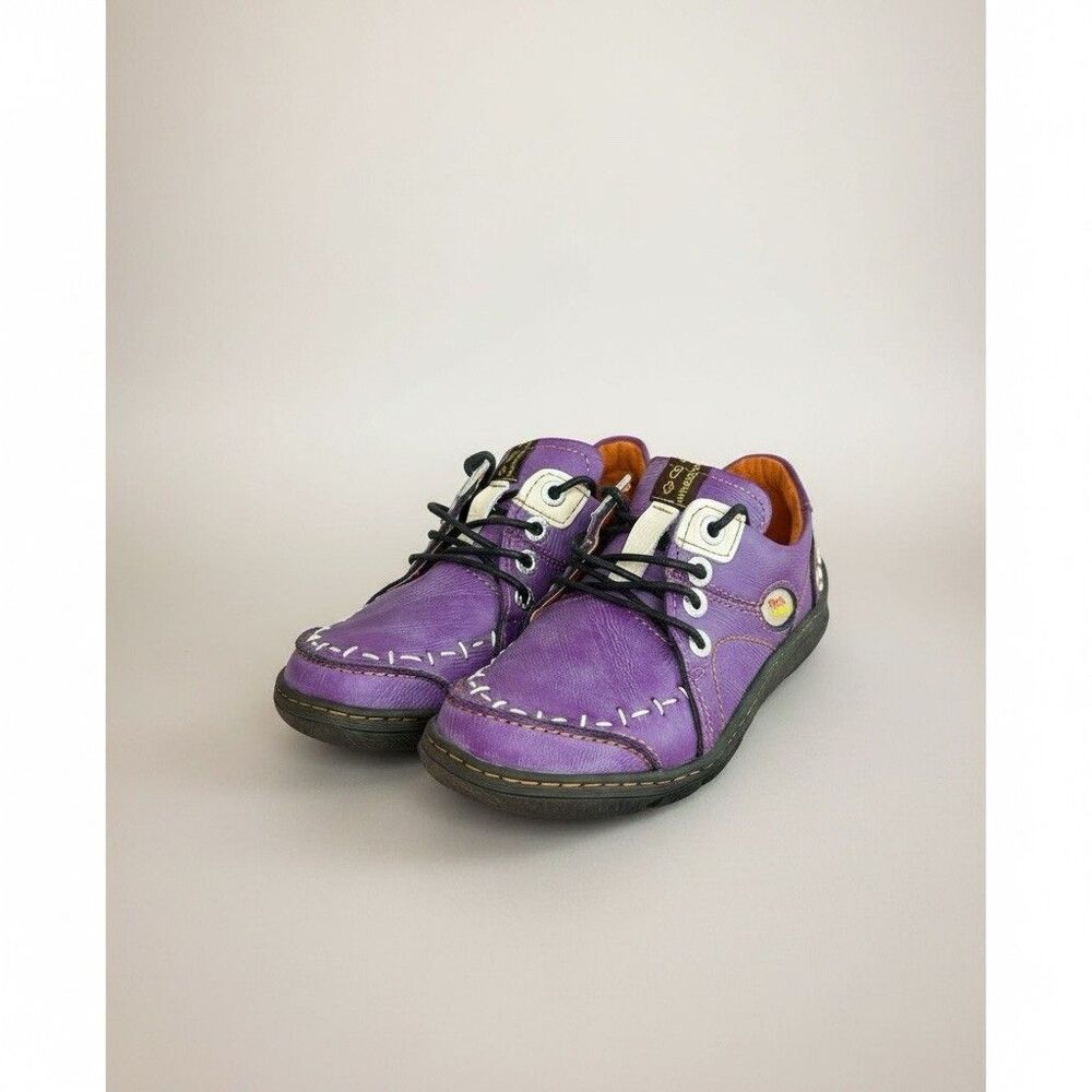 TMA Shoes Women's 7 Stumble Stuff Groovy Glides Washed Leather Purple - Picture 2 of 7